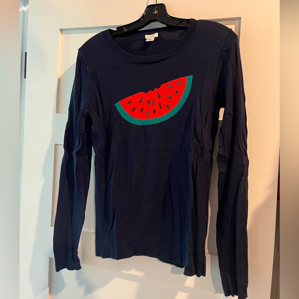 J Crew 100% cotton Watermelon Sweater Size S